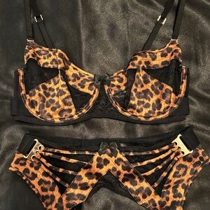 Honey Birdette Leopard Print Lingerie Set
